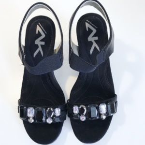 New Beautiful black rhinestone wedges